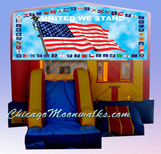 American Bounce House Patriotic Rental Moonwalk in Chicago IL